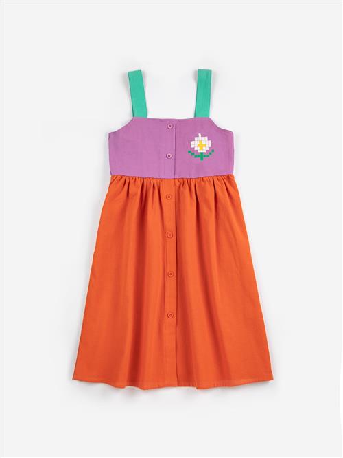 Bobo Choses Pixel Daisy Color Block Kjole Multicolor  Multicolor 4-5 Y  Orange.  4-5 år  Piger