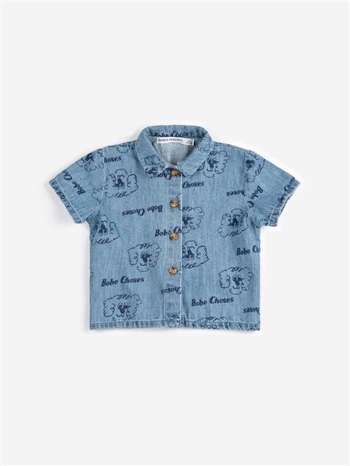Bobo Choses Pickles The Dog All Over Denim-skjorte Light Blue  Light Blue 2 Y  Blå  2 år  Drenge, Piger