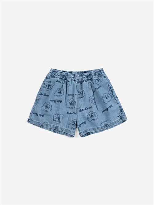 Bobo Choses Pickles The Dog All Over Denim Shorts Prussian Blue  Prussian Blue 8-9 Y  Blå  8-9 år  Drenge