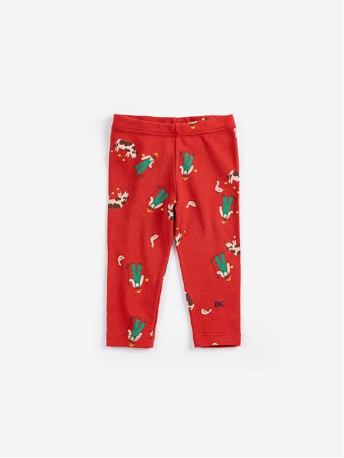 Bobo Choses Farm Adventure All Over Leggings Red  Red 6 months  Rød  6 måneder  Drenge, Piger