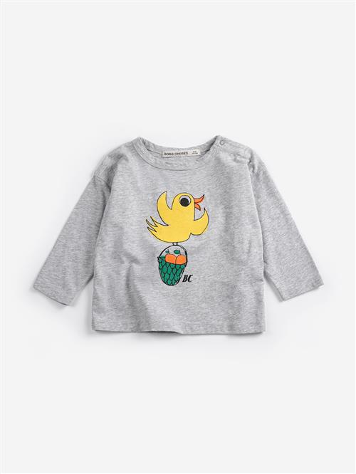 Bobo Choses Flying Oranges Langærmet T-shirt Heather Grey  Heather Grey 9 months  Grå  9 måneder  Drenge, Piger