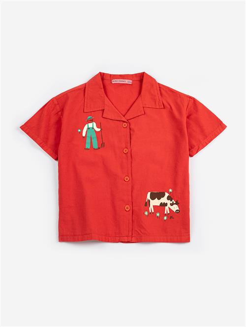 Bobo Choses Farm Adventure Skjorte Red  Red 6-7 Y  Rød  6-7 år  Drenge