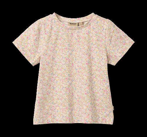 Wheat T-Shirt S/S Manna Blush Flower Meadow Blush Flower Meadow 116 cm  Lyserød  116 cm  Piger