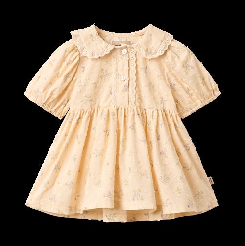 Wheat Dress S/S Adele Barely Apricot Flowers Barely Apricot Flowers 68 cm  Gul  68 cm  Piger