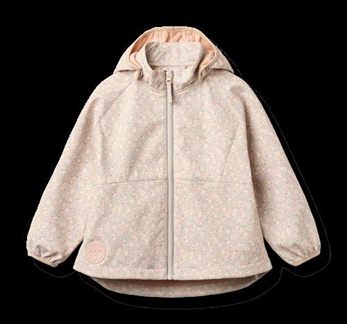 Wheat Softshell Jacket Mitta Rose Shadow Flowers Rose Shadow Flowers 98 cm  Lyserød  98 cm  Piger