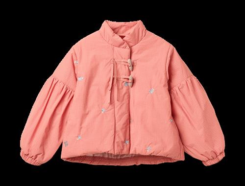 Wheat Lightweight Puffer Jacket Sola Red Check Red Check 110 cm  Rød  110 cm  Piger