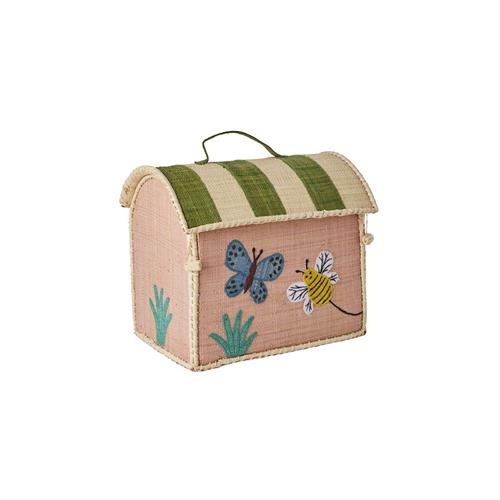 RICE Butterfly Ekstra Lille Raffia-opbevaringshus Soft Pink  Soft Pink XS  Lyserød  XS  Drenge, Piger