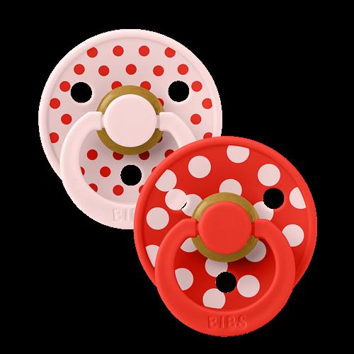 BIBS Studio Colour Polka 2-pak Runde Latex-sutter Blossom Candy Apple  Blossom Candy Apple 0+M  Rød  0+ måneder  Drenge, Piger