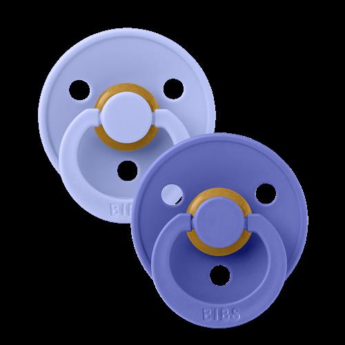 BIBS Colour 2-pak Runde Latex-sutter Hush Grape  Hush Grape 0+M  Lilla  0+ måneder  Drenge, Piger
