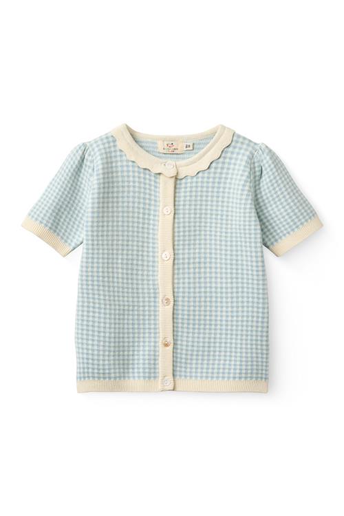 Copenhagen Colors Cardigan Dusty Blue Check  Dusty Blue Check 128 cm  Blå  128 cm  Piger