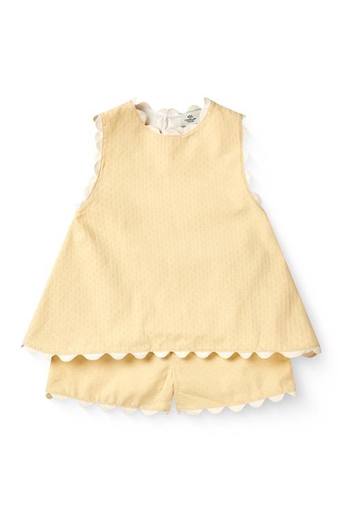 Copenhagen Colors GOTS Sæt Med Top Og Shorts Pale Yellow  Pale Yellow 110 cm  Gul  110 cm  Piger