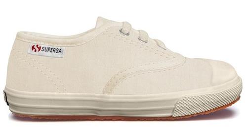 Superga 2118 Kids Cotton Stone Wash Sneakers Offwhite  Offwhite 32 EU  Hvid  32 EU  Drenge, Piger