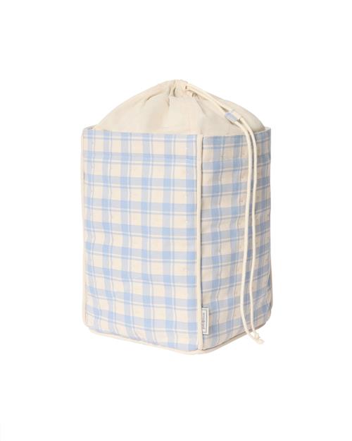 garbo&friends Mellemstor Opbevaringskurv Plaid Sky Blue  Plaid Sky Blue One Size  Blå  One Size  Drenge, Piger