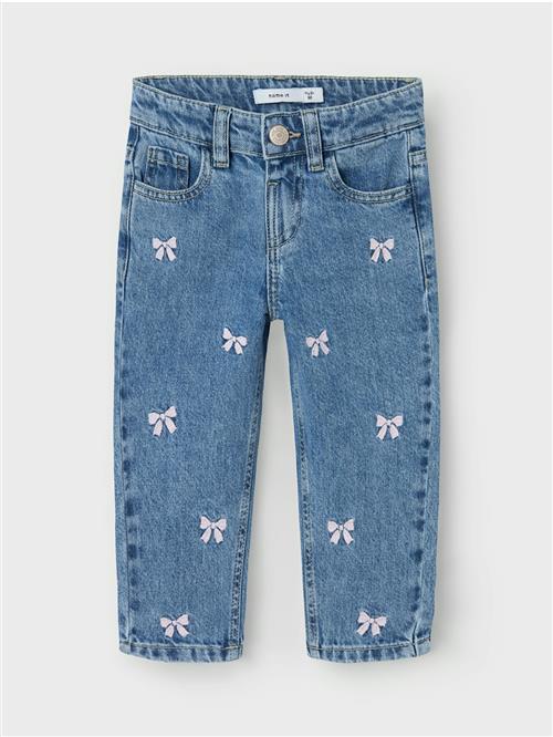 Name It Bella Mom Jeans Medium Blue Denim  Medium Blue Denim 104 cm  Blå  104 cm  Piger
