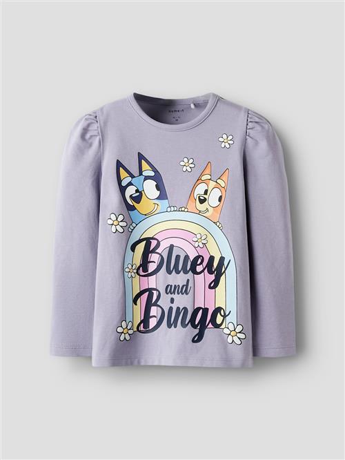 Name It Bluey Top Med Lange Ærmer Lavender Gray  Lavender Gray 116 cm  Lilla  116 cm  Piger