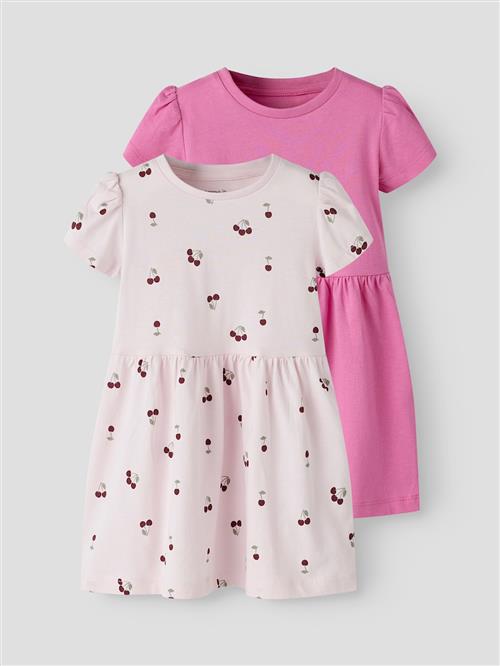 Name It Vivia 2-pak Kjole Strawberry Moon  Strawberry Moon 98 cm  Lyserød  98 cm  Piger