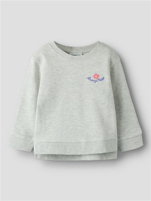 Name It Funna Sweatshirt Light Grey Melange  Light Grey Melange 98 cm  Grå  98 cm  Piger