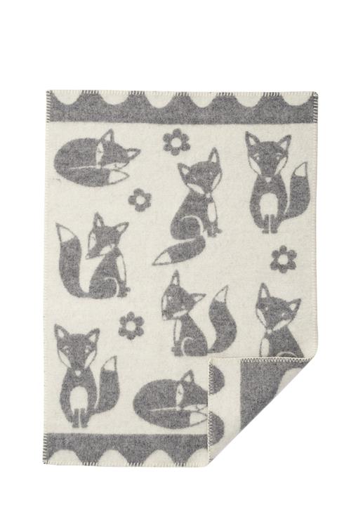 Klippan Yllefabrik Fox Lambswool Blanket Grey  Grey One Size  Grå  One Size  Drenge, Piger