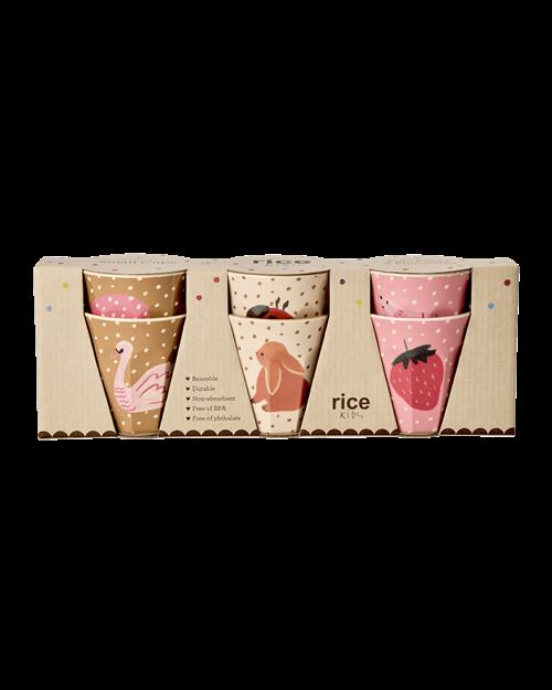 RICE 6-pak 160 Ml Melaminbæger Til Børn Assorted  Assorted One Size  Lyserød  One Size
