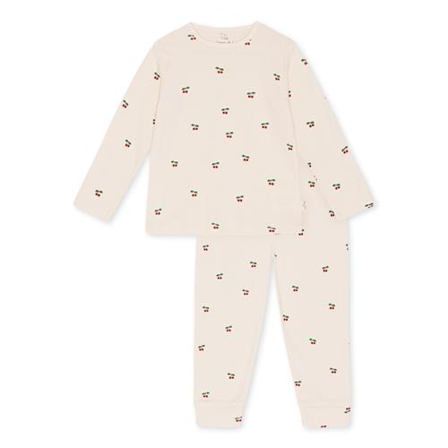 Konges Sløjd GOTS Sleepy Pyjamas Cherry  Cherry 5-6 Y  Creme  5-6 år  Piger