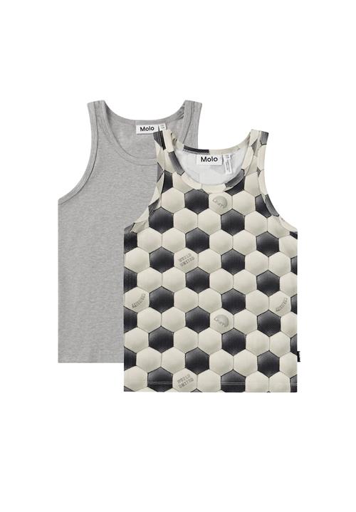 Molo GOTS Jayden 2-Pack Tank Top Football Moon  Football Moon 98/104 cm  Grå  98/104 cm  Drenge