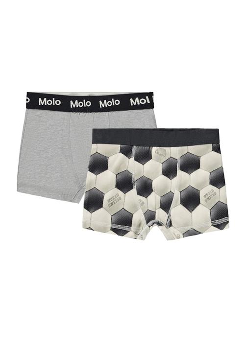 Molo GOTS Justin 2-pak Boxershorts Football Moon  Football Moon 134/140 cm  Grå  134/140 cm  Drenge