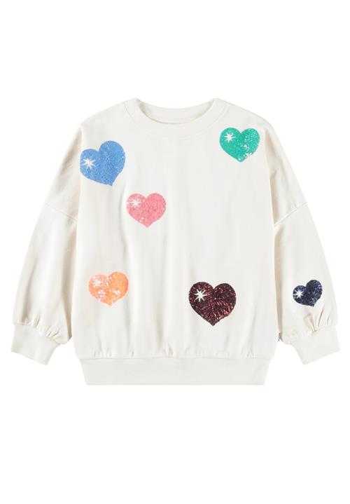 Molo GOTS Marika Sweatshirt Bubble Hearts  Bubble Hearts 92 cm  Hvid  92 cm  Piger