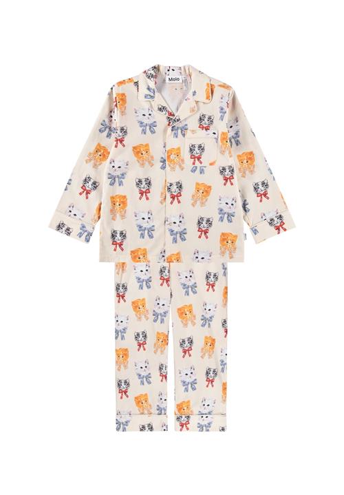 Molo GOTS Lex Pyjamas Retro Kittens  Retro Kittens 104 cm  Creme  104 cm  Piger