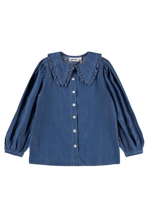 Molo GOTS Robbin Denim Skjorte Bluse Mid Blue Wash  Mid Blue Wash 146/152 cm  Blå  146/152 cm  Piger