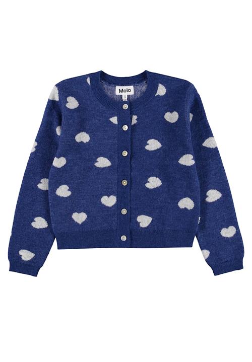 Molo Ginny Cardigan Big Hearts  Big Hearts 146/152 cm  Blå  146/152 cm  Piger