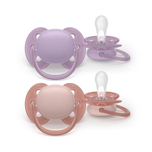 Philips Avent 2-pak Ultrablød Sut 6-18M Purple  Purple One Size  Lilla  One Size  Drenge, Piger