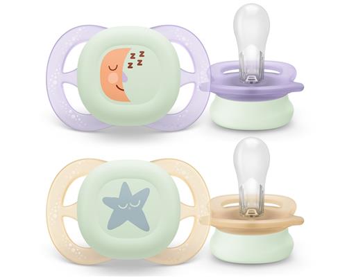 Philips Avent Ultra Start Nighttime 2-pak Sutter 0-2M Purple Green  Purple Green One Size  Lilla  One Size  Drenge, Piger