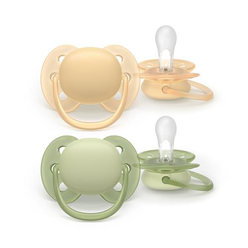 Philips Avent Ultra Soft 2-pak Sutter 6-18M Peach Green  Yellow Green One Size  Gul  One Size  Drenge, Piger