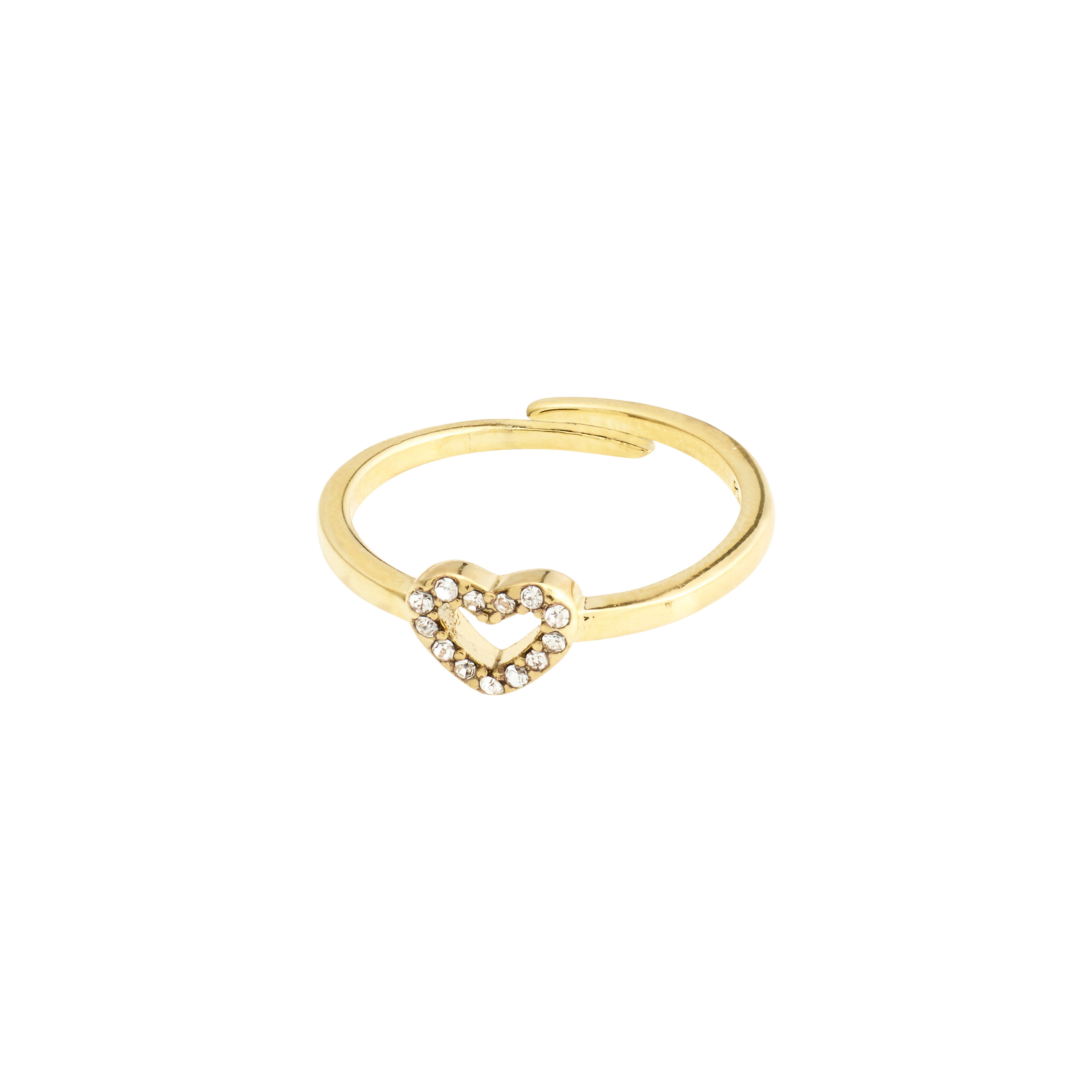 Pilgrim LULU krystal hjerte stack ring guldbelagt