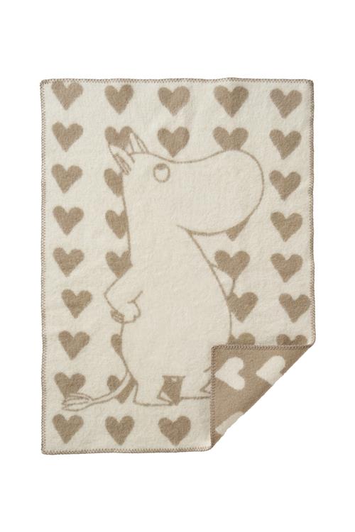 Klippan Yllefabrik Moomin Heart Uldtæppe Taupe  Taupe-OS Wool Beige  One Size  Drenge, Piger