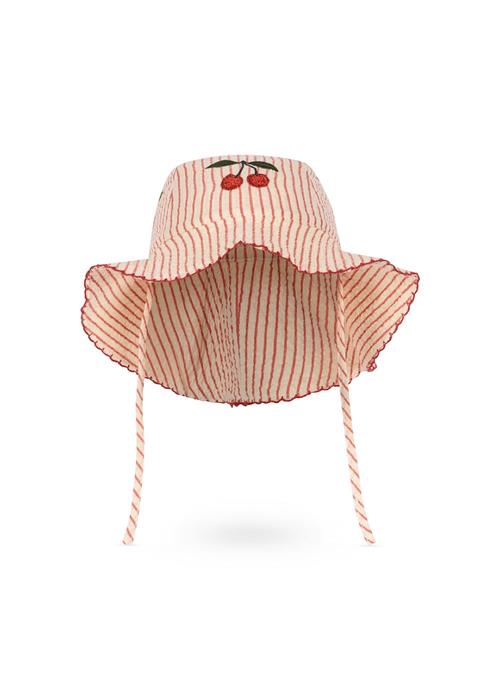 Konges Sløjd GOTS Ellie Solhat Med Flæser Amour Stripe  Amour Stripe 12-18 months  Rød  12-18 måneder  Piger