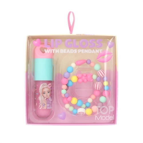 TOP MODEL Lipgloss og Perlekæde Sæt