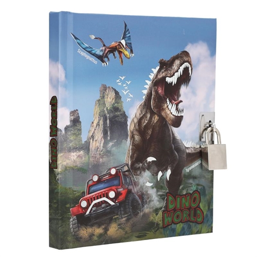 DINO WORLD Dagbog m/hængelås