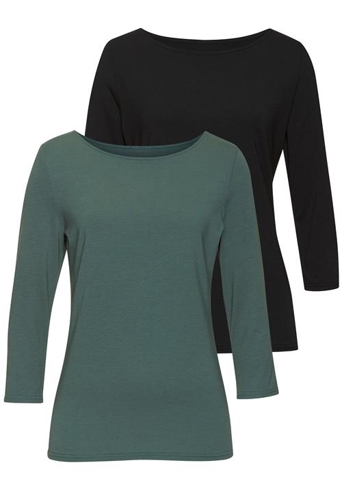 LASCANA Shirts  smaragd / sort