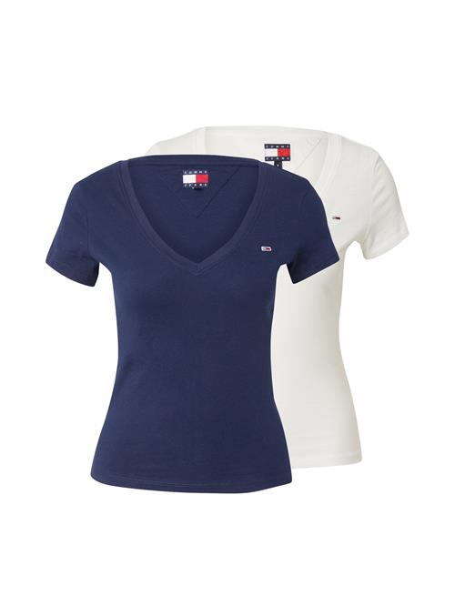 Tommy Jeans Shirts 'Slim T'  mørkeblå / hvid