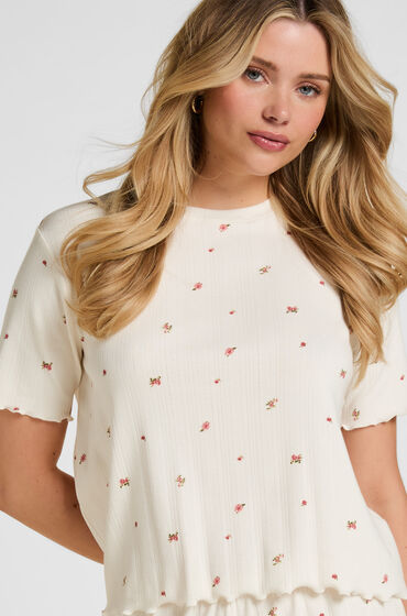 Hunkemöller Pyjamas Top Pointelle Hvid