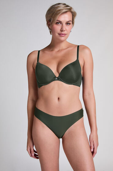 Se Hunkemöller Usynlig brasiliansk trusse Lace Back Grøn hos Hunkemøller