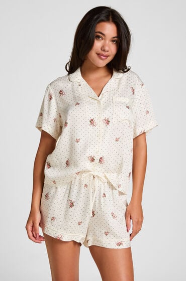 Hunkemöller Pyjama Short Satin Hvid