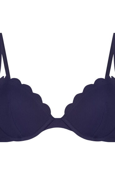 Hunkemöller Formstøbt bikinitop med bøjle Scallop Blå