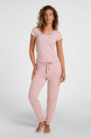Hunkemöller Pyjamasbukser Jersey Lyserød