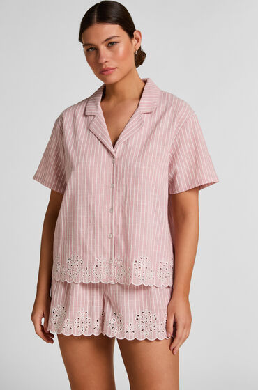 Hunkemöller Stribet Pyjamas Shorts Lyserød