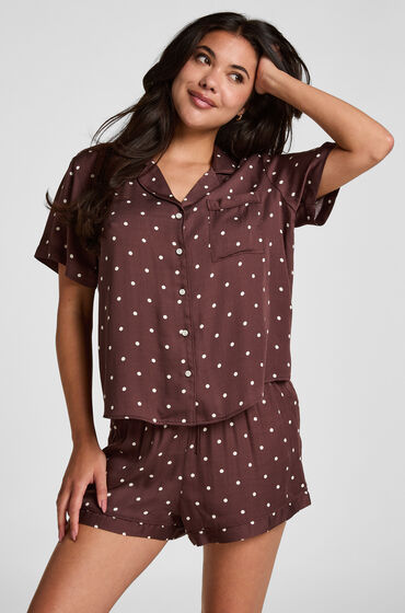 Hunkemöller Pyjama Short Satin Brun