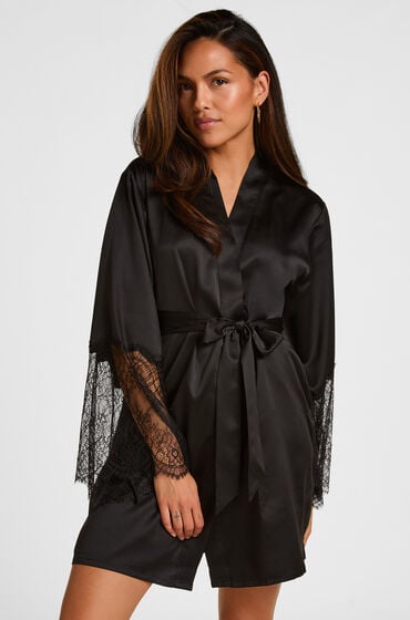 Hunkemöller Kimono Satin Sort