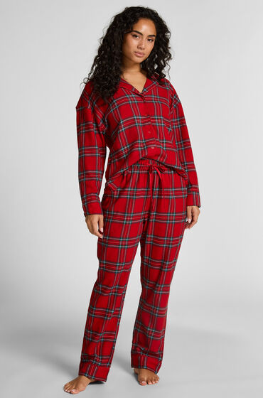 Hunkemöller Pyjamasbukser af flonel Rød