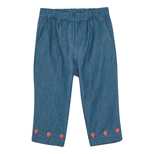 Flöss Vilma Bukser Mid Blue Strawberry  Mid Blue Strawberry-92 cm  Blå  92 cm  Piger